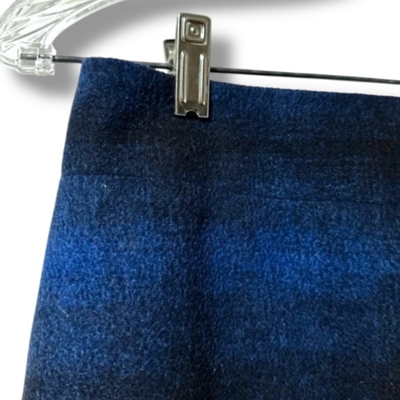 Loft Blue Black Buffalo Plaid Mini Skirt Women’s Size 0 Academia Western Fall - Picture 3 of 11